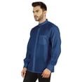 thumbnail image 4 of Bestman Solid Button-Down Shirt For Mens Chinese Collar Front Placket Formal Shirts, 4 of 7