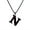 Black N, variant on Baseball Initial Necklace for Men A-Z Pendant Stainless Steel Dainty Personalized Statement Alphabet Simple Cool Letter Jewelry Silver Letter R