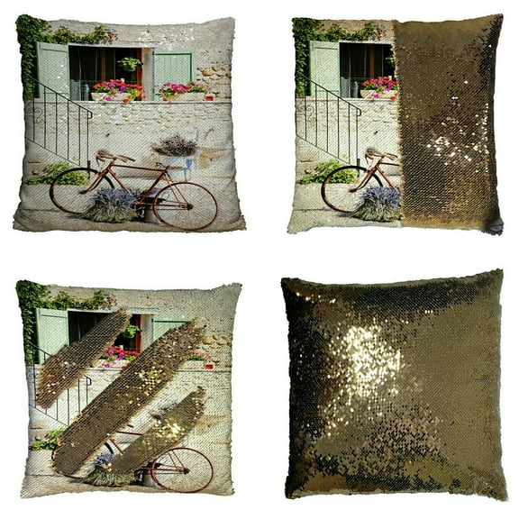 ECZJNT bicycle Provence France Pillow Case Home Decor Cushion Cover 16x16 Inch