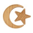 thumbnail image 2 of Paokuoon Wooden Tray Set Wooden Tray Set Moon And Star Shape Wooden Serving Tray Set Easy to Clean Food Pallet for Home Kitchen Moon And Star Trays 1 Set, 2 of 6