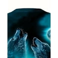 thumbnail image 4 of Men's 3D Wolf Printed T-Shirt - Casual Short Sleeve, Breathable Polyester Blend, Perfect Choice for Summer Outdoor Activities, 4 of 5