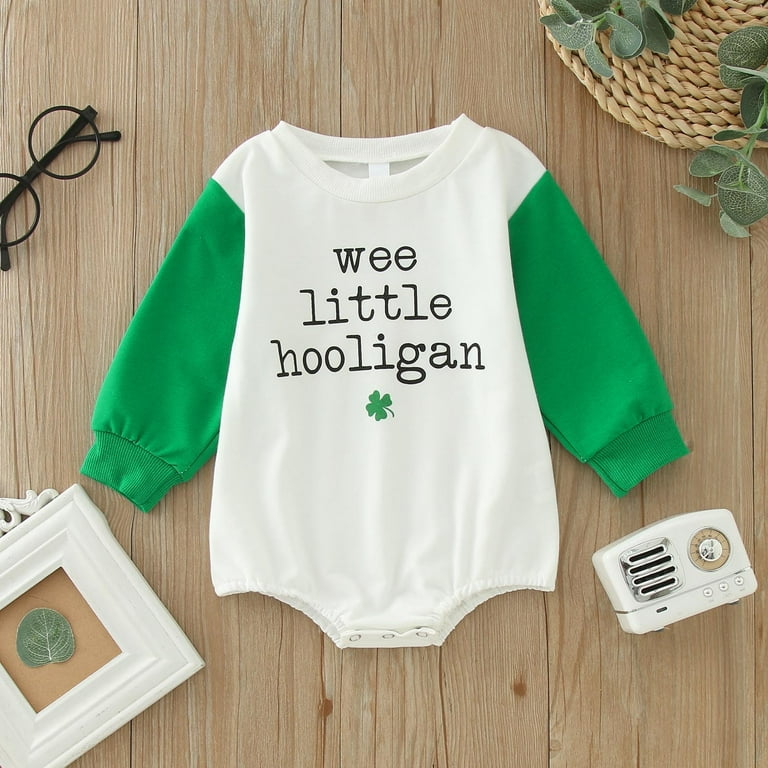 Baby Girl Outfit Cute Romper Short Sleeve St Patricks Day Crewneck
