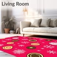 thumbnail image 2 of ODIKA 3'x5' Machine Washable Non-Slip Area Rug, Whimsical Baked Treat Winter Celebration Decorative Front Entry High Traffic Rug with Pad, Red, 740388, 2 of 8