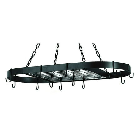 Low Ceiling Oval Pot Rack - Oakeskaran Old Dutch Oval Matte Black Hanging Pot Rack