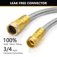 thumbnail image 4 of Stainless Steel 100 ft Garden Hose with 10-Function Nozzle and 3/4 Inch Copper Fitting, 4 of 7