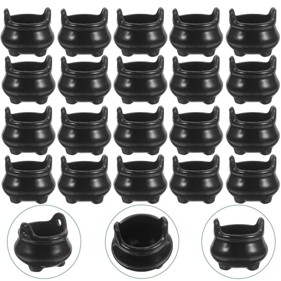 FRCOLOR Mini Craft Cauldron Mini Cauldron Black Plastic 24Set Hobbyists Ornament