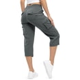 thumbnail image 5 of Cargo Pants for Women Ihhxva Women's Capri with Pockets Elastic Waist Sport Capris Lightweight Cotton Casual Hiking Summer Loose Fit Straight Leg S-3XL, 5 of 7