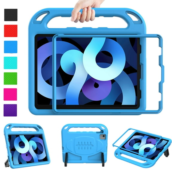 LTROP Case for iPad Air 5th/4th Generation Case(2022/2020), iPad Pro 11 Case 2021/2020/2018, Built-in Screen Protector, Shockproof Handle Stand Kids Case for iPad Air 5/4 10.9” and iPad Pro 11”, Blue