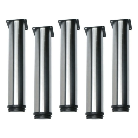 Steel Sofas 12 Inch Furniture Legs Stainless Steel Feet Sofa Wardrobe Shelves Leg Replacement Height Silver Tone, 5pcs ()