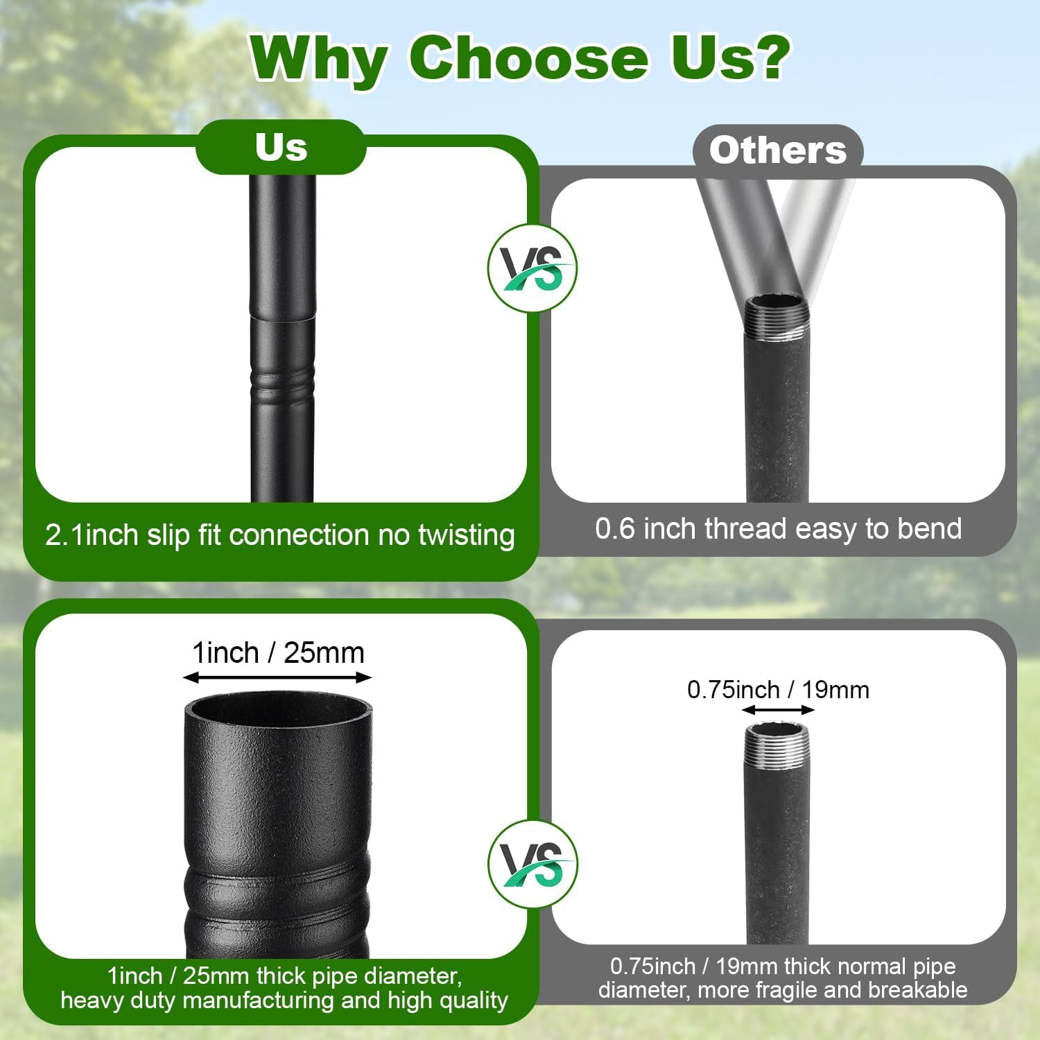 Bird Feeder Pole, Heavy Duty Birdhouse Pole with Spiked Baffle & 2 Tray, Adjustable Wild Bird Feeding Station Hanging Pole for Outdoors, Yard, Garden Decor (Without Birdhouse)