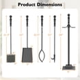 thumbnail image 2 of Spaco 5 Pieces Fireplace Tool Set Fireplace Accessories with Poker, Fireplace Accessories Set, Black, 2 of 7
