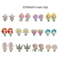 thumbnail image 3 of Pendientes con clip para la oreja para niños, con dibujos animados, sin orificio para la oreja, con forma de sirena y unicornio, 3 of 6