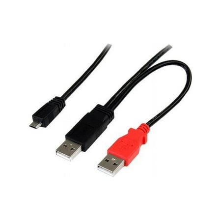 UPC: 0065030841085 | StarTech USB2HAUBY3 Black 3 ft USB Y Cable for External Hard Drive