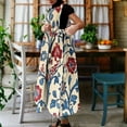 thumbnail image 3 of Uootdi Robes Tablier pour Femmes Col Rond Sans Manches Imprimé Feuilles Poche Robes Maxi Boho Légères Amples Robes Chasuble Cadeau, 3 of 6