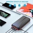 thumbnail image 2 of Banco de energía solar 30000mah Banco de energía de gran capacidad Banco de energía USB con luces kaili Sencillez, 2 of 5
