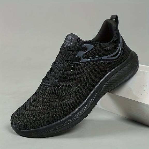 New Men'S Low-Top Breathable Mesh Sneakers - Lightweight, Non-Slip, Durable Running Shoes Sporty Wear, Black, Sneakers,  with Cushioned MD Sole for All-Season Casual & Allseason Footwear, Modern Snea