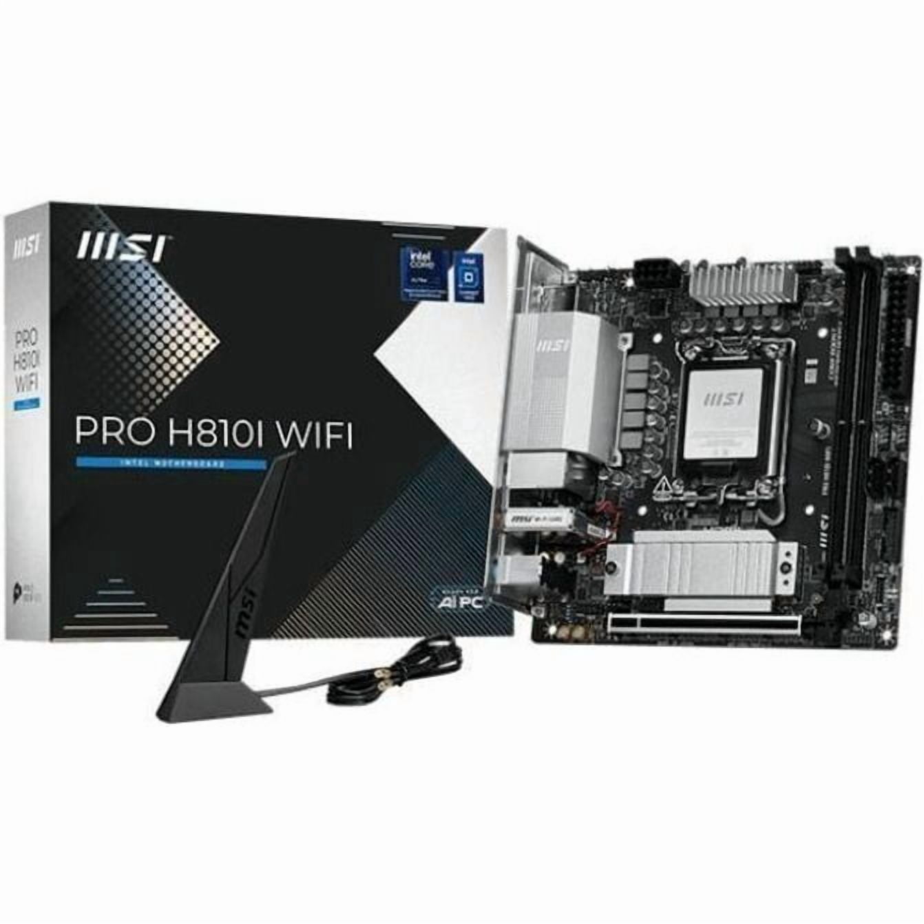 MSI H810I WIFI Gaming Desktop Motherboard, Intel H810 Chipset, Socket LGA-1851, Mini ITX