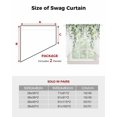 thumbnail image 6 of Summer Eucalyptus Leaves Swag Valances for Windows, Pastoral Rustic Botanical Rod Pocket Sheer Valances for Large Windows, Swag Toppers Light Filtering for Kitchen Living Room 2 Panels 36''x45'', 6 of 6