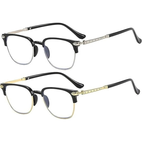 Forubom Reading Glasses, Forubom Eye Glasses 2-in-1 Anti-Blue Presbyopic Glasses, Dual-Layer Blue Light Protection, Protects Vision