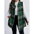 thumbnail image 6 of Cuteduck Womens Plus Size Sleeveless Plaid Vest Wool Blazer Jackets Cardigan Outerwear Fall Winter Tops 1X-4X, 6 of 6