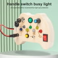 thumbnail image 4 of Montessori Busy Board LED Light Switch Busy Board Wooden Sensory Toys Portable Travel Busy Handle Board with Light Up LED Buttons Educational Learning Fidget Toy for Toddlers Kids, 4 of 10