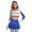 Blue, variant on Womens Cheerleading Costume High School Cheer Leader Fancy Dress Outfit Uniform Tops Skirt Black&Red M