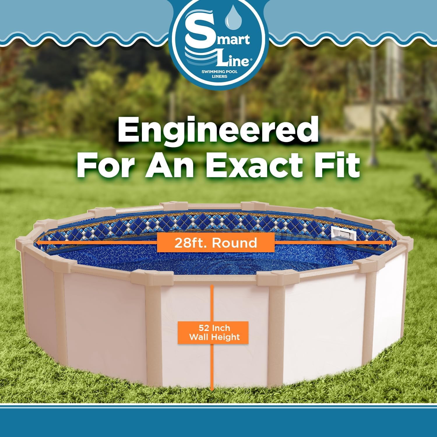 Smartline Island Tile Pool Liner - Thumbnail 3