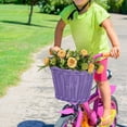 thumbnail image 3 of HLONK Kids Handlebar Bike Basket Imitation Rattan Hand Woven Basket Stylish for Children Detachable Accessory, 3 of 10