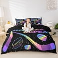 thumbnail image 3 of Erosebridal Sport Ice Hockey Twin Bedding For Boys,Kids Teens Abstract Gradient Ball Gamer Duvet Cover Set,Black Reversible,2pcs,No Comforter, 3 of 5