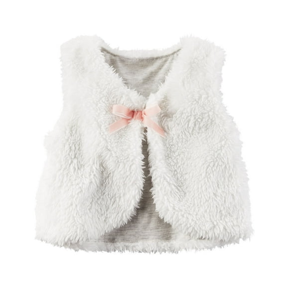 Carter's Baby Girls' Layering Sherpa Vest 127g300, Ivory, 12 Month