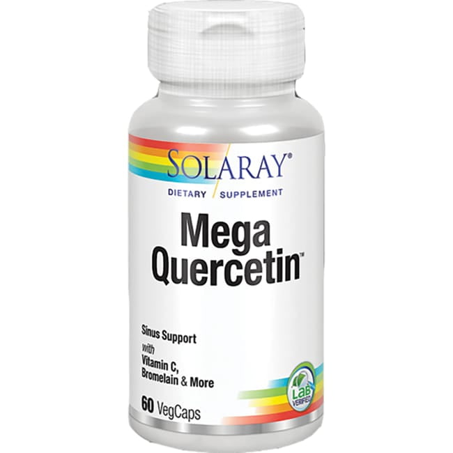 Solaray Mega Quercetin, Healthy Sinus & Immune Support & AMPK Activator, Rutin, Hesperidin & Bromelain, 60 VegCaps