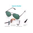 thumbnail image 5 of Aviator Sunglasses for Women, Flat Green 58mm Shatterproof Lens, Black Metal Frame, UV400 Protection,Case Included,Spring Loaded Hinges, 5 of 11