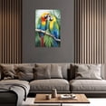 thumbnail image 5 of ZHONGYUTONG Bird Wall Art Colorful Parrot Canvas Tropical Rain Forest Animal Picture Print Macaw Painting for Bathroom Decor Framed (16.00" x 24.00"), 5 of 5
