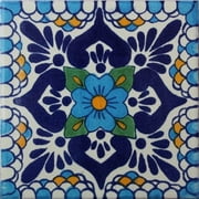 6x6 Montijo Talavera Mexican Tile, Set of 4 pcs