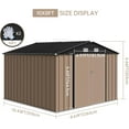 thumbnail image 7 of EastVita 10x8 FT Outdoor Metal Storage Shed, Steel Utility Shed Storage, Metal Shed Storage Utility Room with Lockable with Sloped Roof for Patio, Garden , Outdoor, 7 of 7