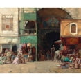 thumbnail image 2 of Alberto Pasini 24x20 Black Ornate Framed Double Matted Museum Art Print Titled: Marketplace at the Entrance to a Bazaar, Constantinople, 2 of 5
