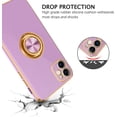 thumbnail image 2 of iPhone 11 Case, iPhone 11 Phone Case Electroplated iPhone 11 Case with 360° Ring Holder Kickstand Soft TPU Car Mount Supported Shockproof Protective Plating iPhone 11 Case Cover, Purple, 2 of 16