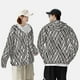 thumbnail image 4 of Fotbe Black White Stripes Chaqueta con Protección Solar UPF 50+ para Hombre y Mujer, Camisa con Capucha y Bolsillos-Large, 4 of 7