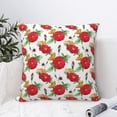 thumbnail image 4 of Pofeuu Rose Flowers Print Double-sided plush pillowcase Square Throw Pillow Covers Pillows Cover for Living Room Bedroom Sofa Couch Cushion Cover（No pillow core）-24"x24", 4 of 7