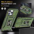 thumbnail image 6 of Dream Wireless  Triumph Rubberized Hybrid Camera Protective Case with Slide-On-Off Camera Protection Cover & Rotatable Ring Stand with for iPhone 14 Pro 6.1, Military Green, 6 of 8
