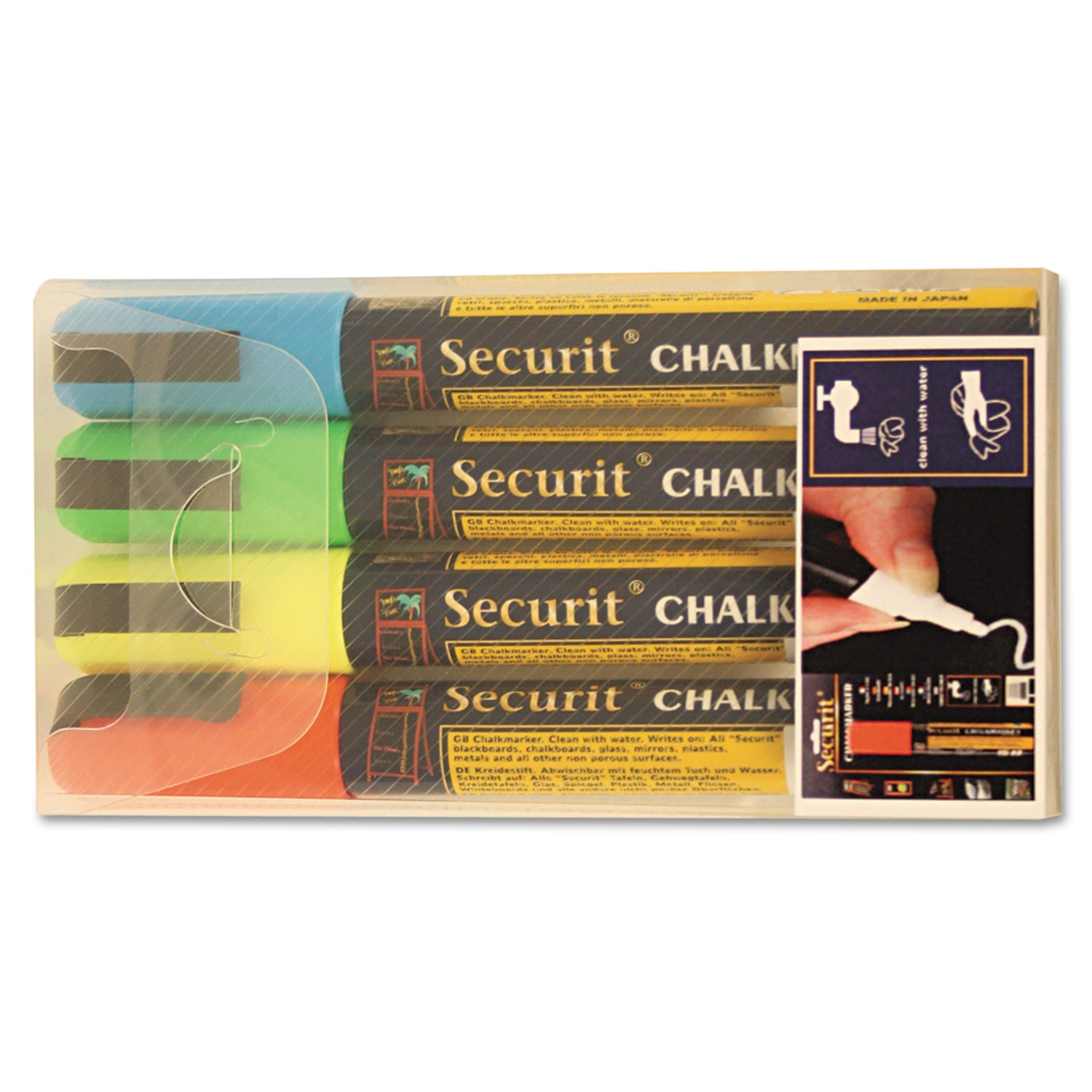 deflecto Liquid Chalk Marker, Chisel, Assorted, 4/Pack