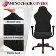 thumbnail image 3 of Fundas para sillas de juego, fundas elásticas para sillas de oficina y computadora con fundas para reposabrazos, protector de asiento elástico para sillas de juego de oficina reclinables, negro, 3 of 7