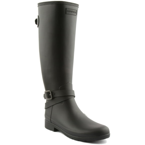 Hunter Original Women's Refined Slim Fit Adjustable Tall Wellington Boots In Black Size 5