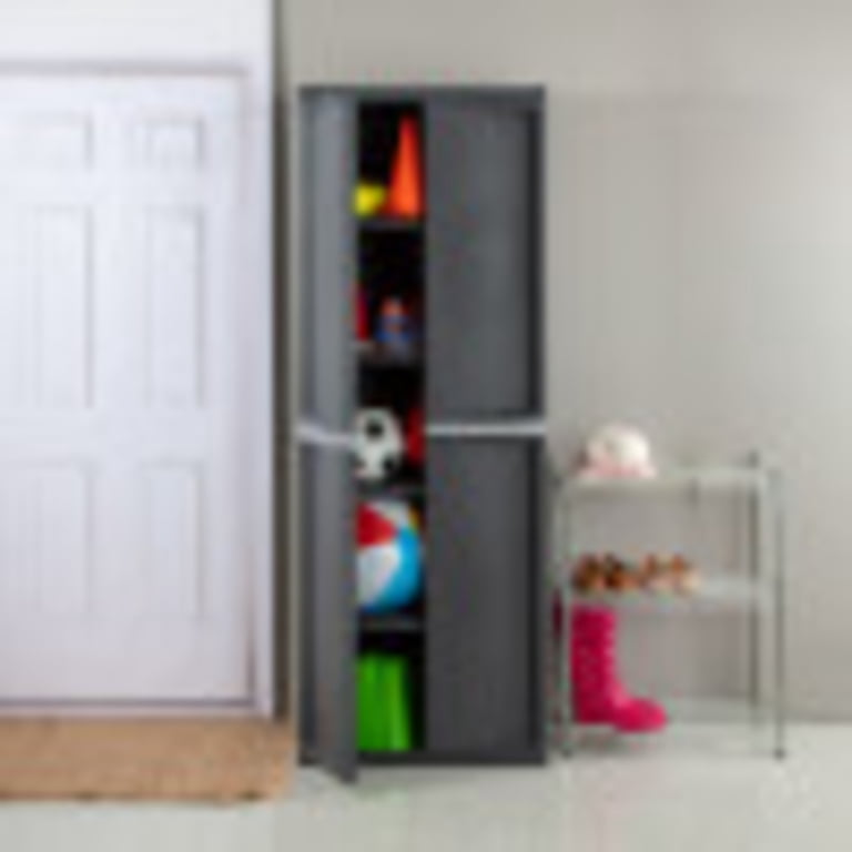 Sterilite, Plastic Storage Cabinets, Flat Gray, 4 Shelf - Walmart.com