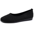 thumbnail image 5 of Rokment Women's Solid Knitted Wedges Ballet Flat Slip on Socks Dress Shoes Comfortable Fashion Casual Round Toe Low Heels Walking Driving Loafers for Spring Fall Black Size 9.5, 5 of 6