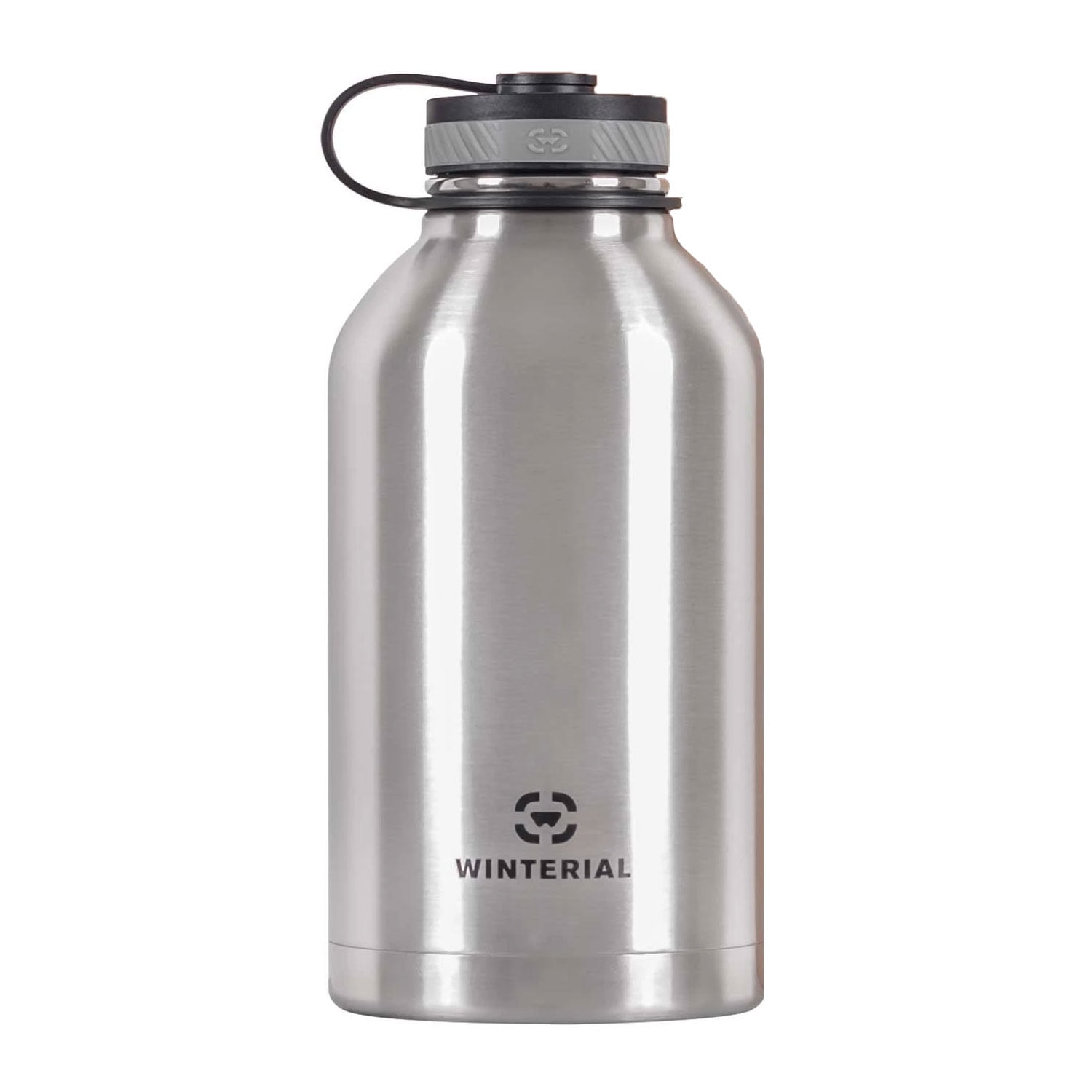 Winterial 64 Ounce Insulated Metal Water Bottle Beer Growler, Stainless Steel