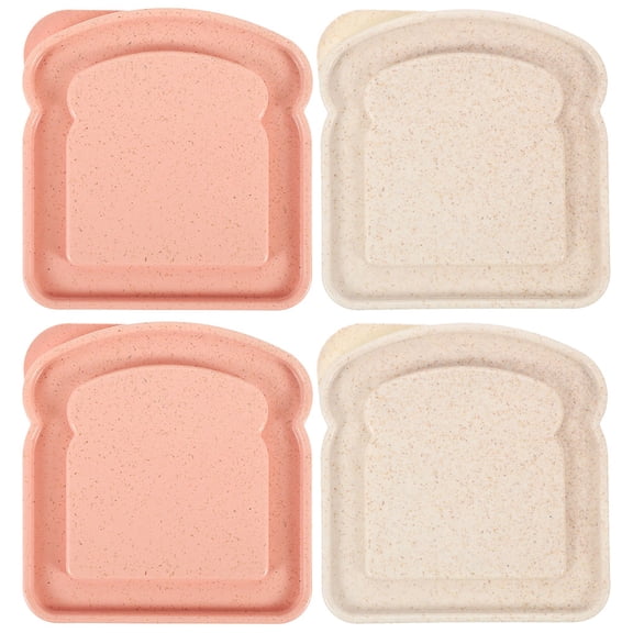 YOSADIER 4Pcs Airtight Sandwich Holder Containers for Lunch Storage with Sealing Lid Set