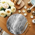 thumbnail image 2 of Grey Round 15 Inch Placemats Set of 2, Modern Oil Painting Art Forest HeatResistant Non Slip Place Mats for Dining Table, Wipeable Braided Kitchen Table Mats for Housewarming, 2 of 9