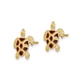 thumbnail image 2 of 14k Yellow Gold Sea Turtle Stud Earrings for Women with Brown Enamel Detail, Symbol of Wisdom and Protection, Ocean Inspired Nature Jewelry, Tropical Coastal Style, 2 of 6