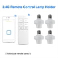 thumbnail image 2 of E27 Wireless Remote Control Light Lamp Holder Smart Bulb Adapter LED Lamp Holdere Smart Device for LED Bulb,4x Intelligent lamp holder 1x remote control,White, 2 of 6